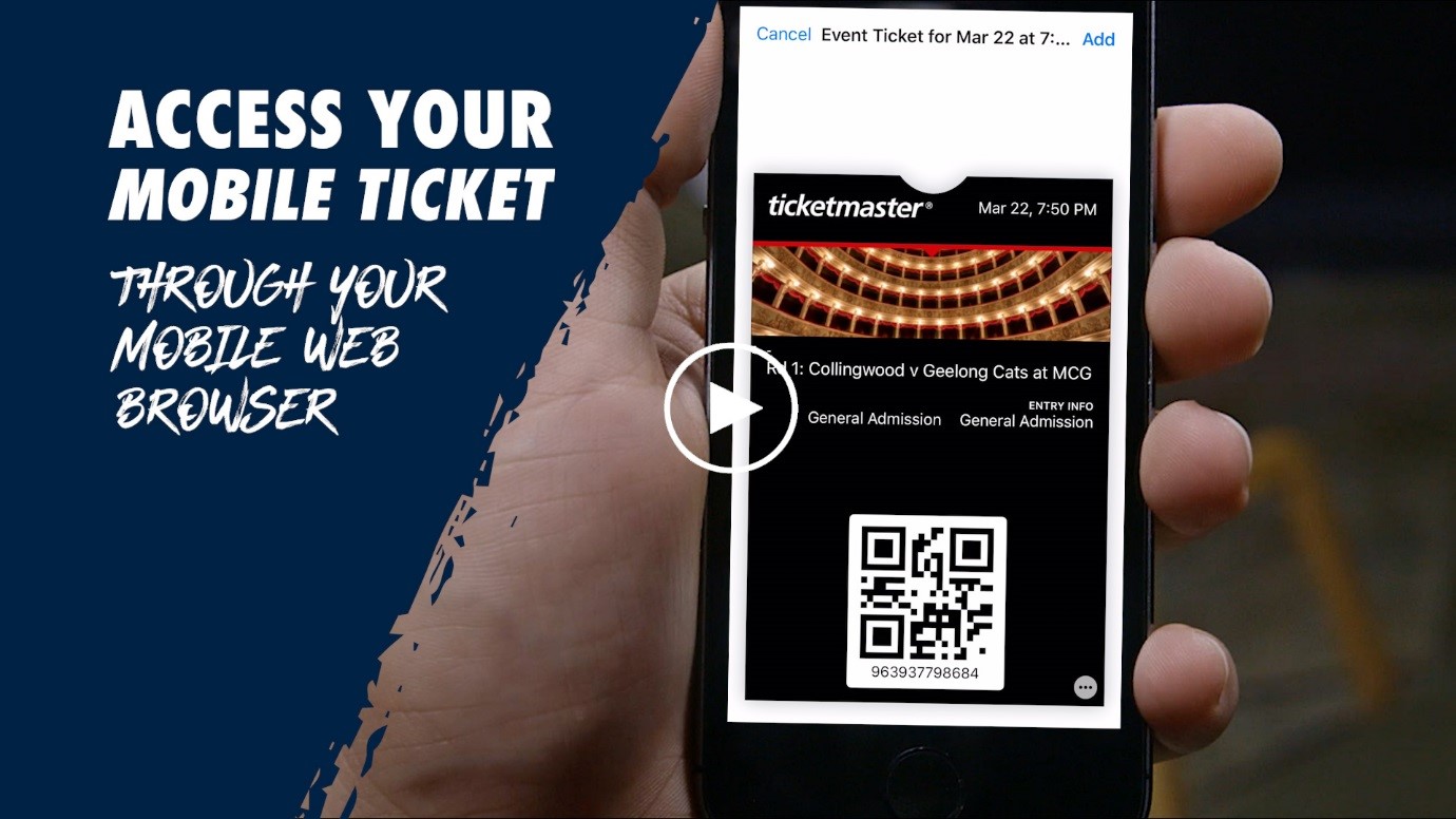 Access your mobile ticket through your mobile web browser Access your mobile ticket through your mobile web browser