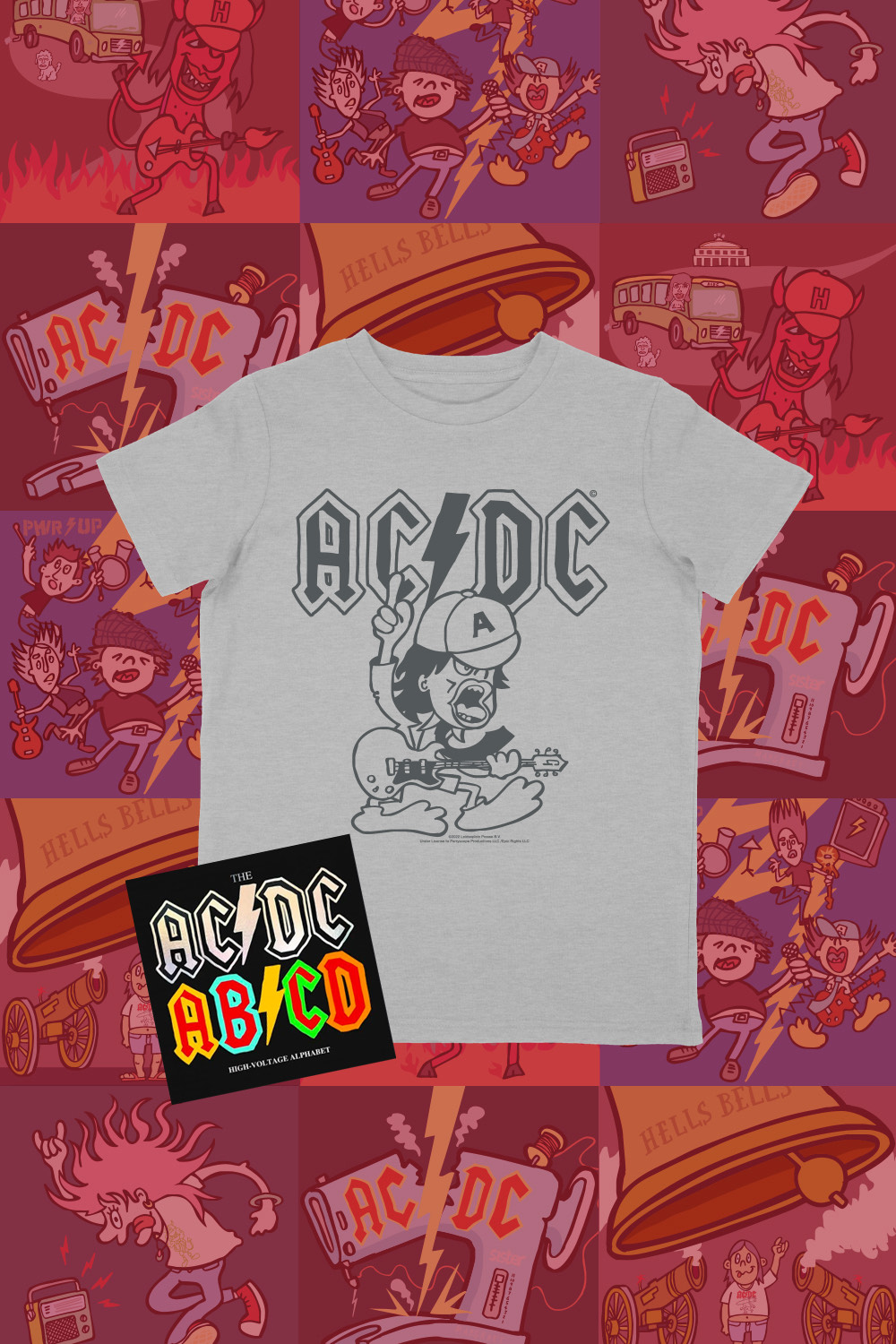 AC/DC Kids Alphabet Book + Angus The Duck Grey Tshirt — Love