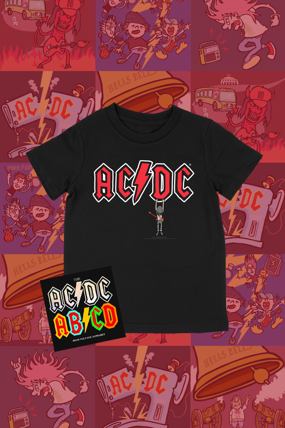 AC/DC Kids Alphabet Book + Hangin’ Out Logo Black Tshirt — Love Police ...